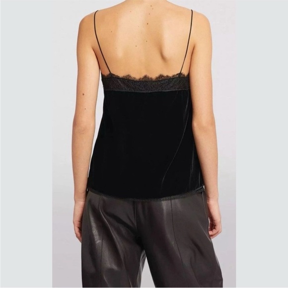 ‼️RARE‼️🎸ALLSAINTS🎸🔥NWOT🔥 Noa Lace Trim Velvet Camisole in Black—4 - Picture 3 of 16
